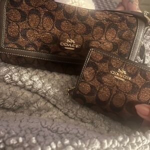 Coach Brown and Black Crossbody Bag Set